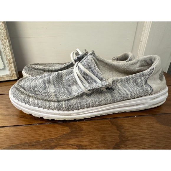 Hey Dude Shoes - Hey Dude Shoes Womens Size 8 Wendy Sox Glacier Grey Casual Slip Ons